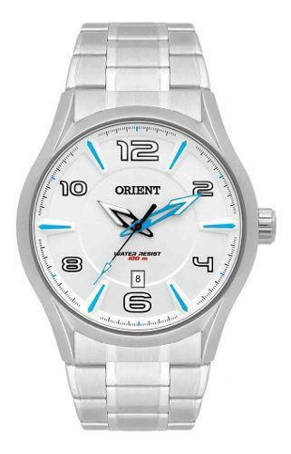 Relogio Orient Masculino Esportivo Branco e Azul Mbss1318 S2sx