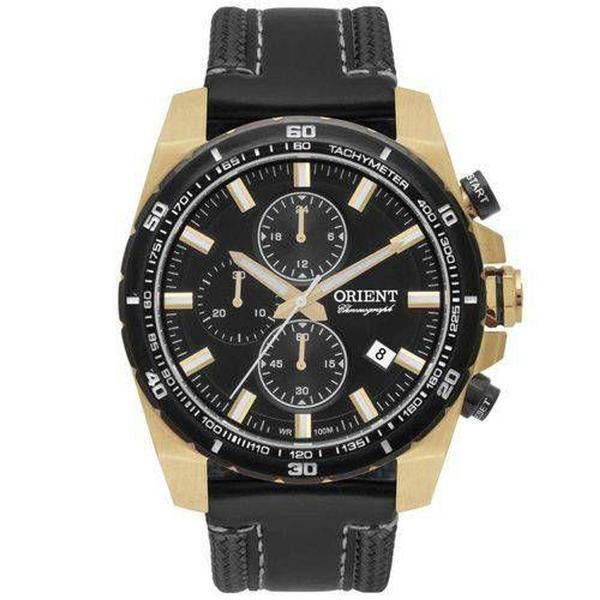 Relogio Orient Masculino MGSCC003 P1PX 627809 Preto e Dourado