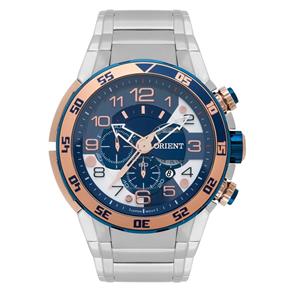 Relogio Orient Masculino Mtssc015 D2sx Rose Azul Aco Crono