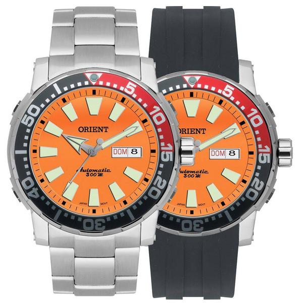 Relógio Orient Masculino Poseidon Diver Automático 469SS039 O1SX Laranja