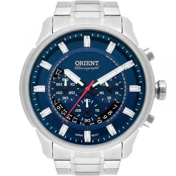 Relógio Orient Masculino Prata Chronograph MBSSC189D1SX Analógico 5 Atm Cristal Mineral