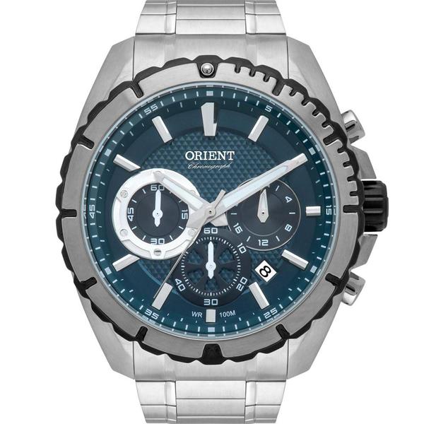 Relógio Orient Masculino Prata Chronograph MBSSC197D1SX Analógico 10 Atm Cristal Mineral