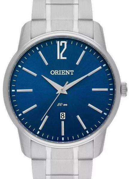 Relógio Orient Masculino Prata e Azul Analógico MBSS1268 D2SX