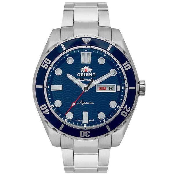 Relógio Orient Masculino Prata e Azul - F49SS003 D1SX