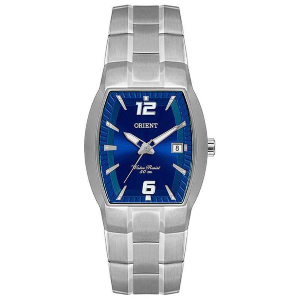 Relógio Orient Masculino Prata e Azul - GBSS1053 D2SX