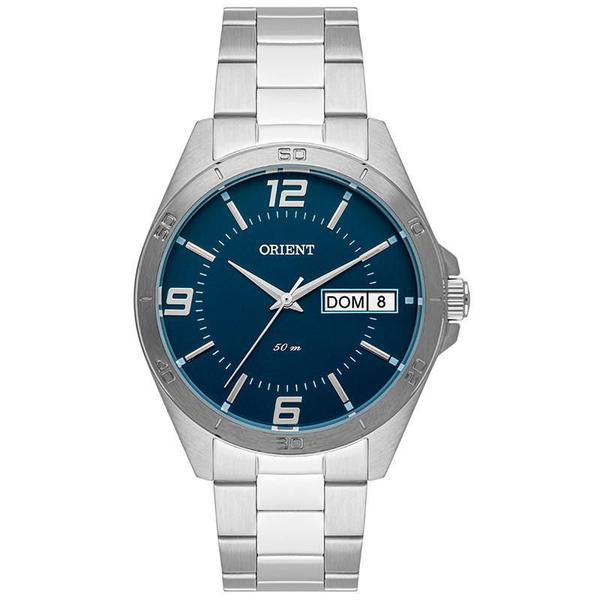 Relógio Orient Masculino Prata e Azul Marinho - MBSS2026 D2SX