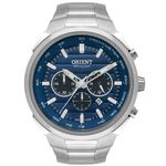 Relógio Orient Masculino Prata Fundo Azul Mbssc201 D1sx
