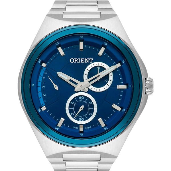 Relógio Orient Masculino Prata MBSSM085D1SX Analógico 10 Atm Cristal Mineral Tamanho Grande