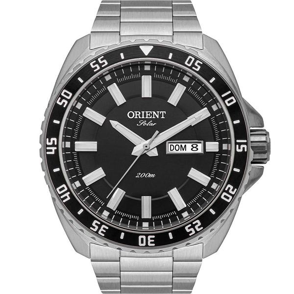 Relógio Orient Masculino Prata Solar MBSS2027G1SX Analógico 20 Atm Cristal Mineral Tamanho Médio