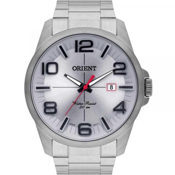 Relógio Orient Masculino Prata Sport MBSS1289G2SX Analógico 5 Atm Cristal Mineral Tamanho Médio
