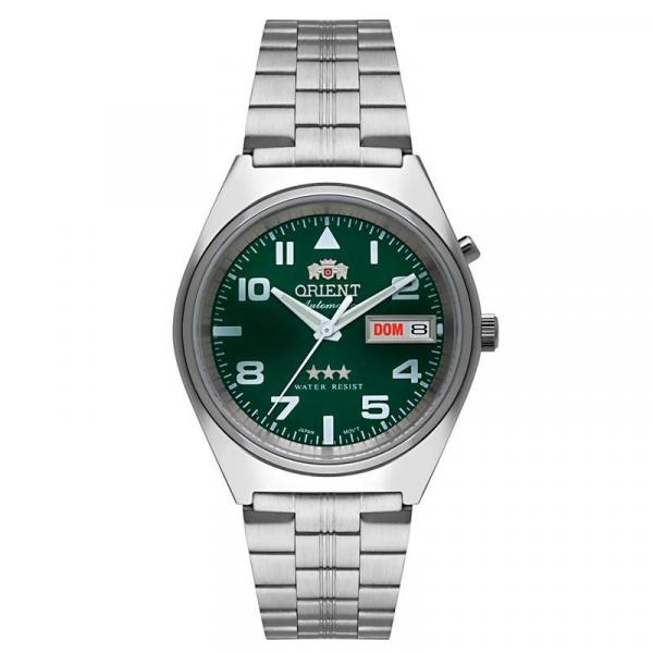 Relógio Orient Masculino Prata Visor Verde - 469SS083 E2SX