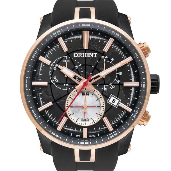 Relógio Orient Masculino Preto MPSPC016P1PX Analógico 10 Atm Cristal Mineral Tamanho Grande