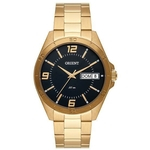 Relógio Orient MGSS2010 P2KX masculino dourado mostrador preto