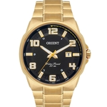 Relógio Orient MGSS1186 P2KX masculino dourado mostrador preto