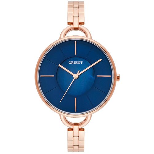 Relógio Orient Rosê Azul Feminino Frss0026 D1rx