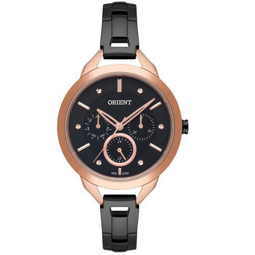 Relógio Orient Rose/ Preto Calendário Feminino Ftssm040 P1px