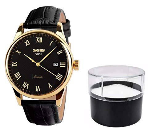 Relógio Original Skmei de Luxo Pulseira Couro Modelo 9058