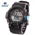 Relógio Original Xinjia - A Prova D'água 50 Metros Tipo Militar - Preto com detalhes Azul