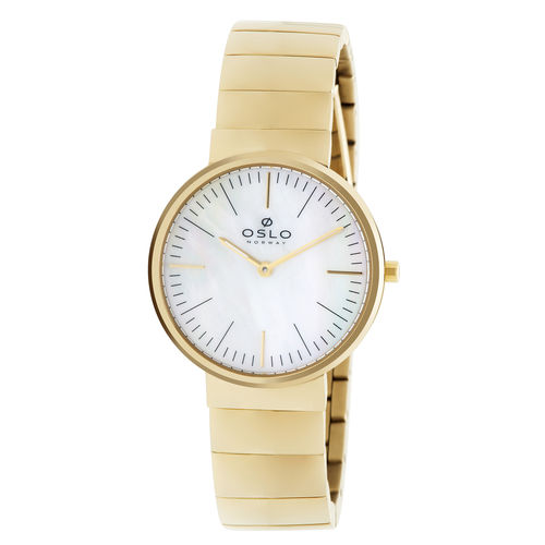 Relogio Oslo Feminino Ofgsss9t0009 B1kx Vidro Sapphire Crystal Dourado Fundo Madre Perola