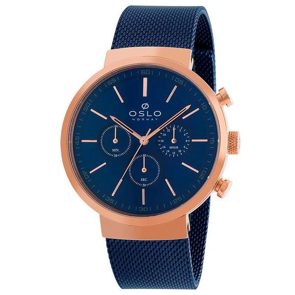 Relógio Oslo Masculino Azul e Rose - OMTSSCVD0005