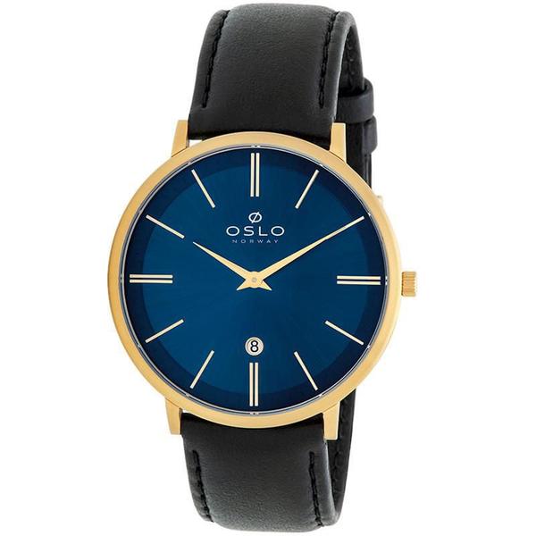 Relógio Oslo Masculino Dourado e Azul - OMGTCSOR0001