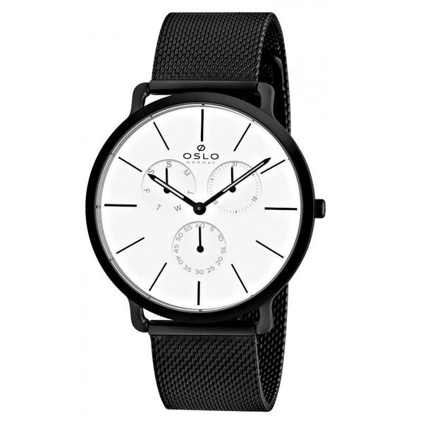 Relógio Oslo Masculino Preto com Branco - OMPSSMVD0001