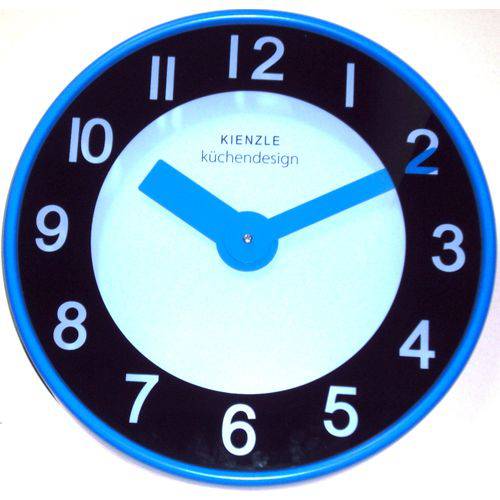 Relógio Parede 30cm Azul Blueberry Branco Cozinha Kienzle