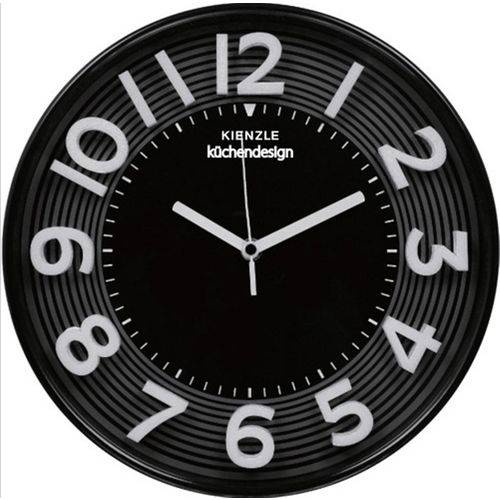 Relógio Parede 30cm 3d Açai Cozinha Preto Novo Kienzle