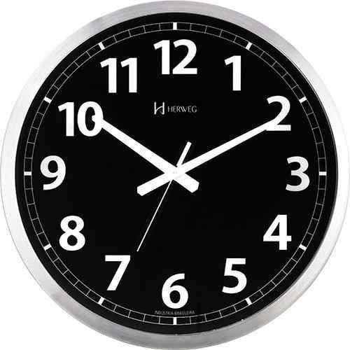 Relógio Parede 40cm Preto Alumínio Silencioso 6720s