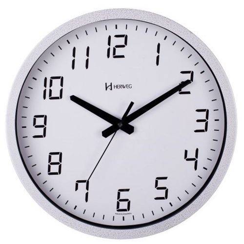 Relógio Parede 35cm Tic-tac Branco Craquelad Brilhante 6722T