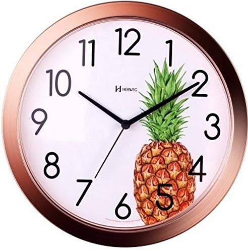 Relógio Parede 28cm Silencioso Rosê Cozinha Herweg 660048S