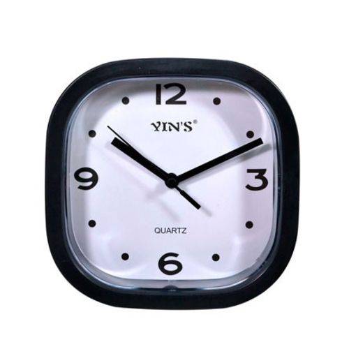 Relógio Parede Analogico Quadrado Sortido Branco Preto 15 Cm