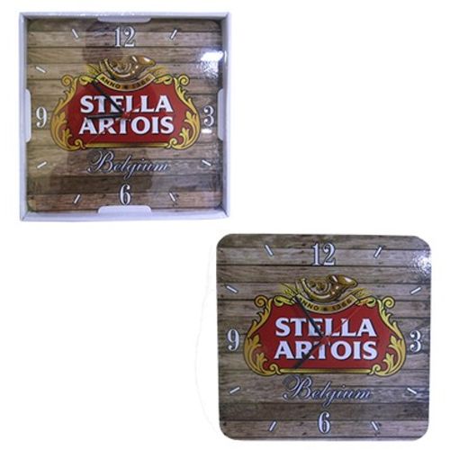 Relógio Parede Analógico Stella Artois Quadrado