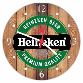 Relógio Parede Bar Cerveja Churrasco Heineken Estilo Rústico