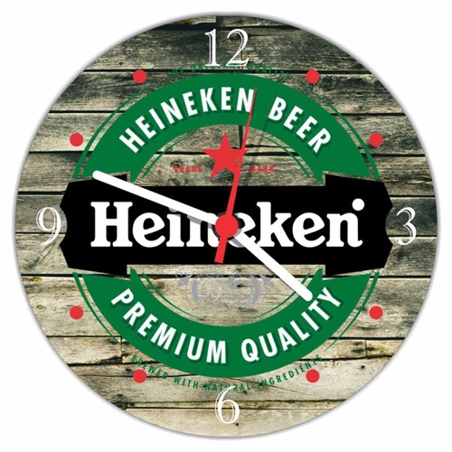 Relógio Parede Bar Cerveja Churrasco Heineken Rústico