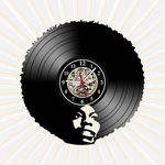 Relógio Parede Black Power Musica Vinil LP Decoração Retrô