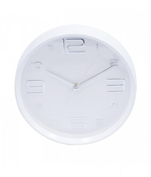 Relógio Parede Branco Arredondado 25x25cm - Minas Presentes