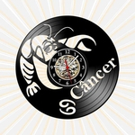 Relógio Parede Cancer Signo Vinil LP Decoração Retrô Vintage