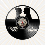 Relógio Parede Casal engraçado i love you i know Vinil LP