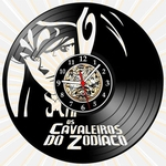 Relógio Parede Cavaleiros Zodíaco Animes TV Geek Vinil LP