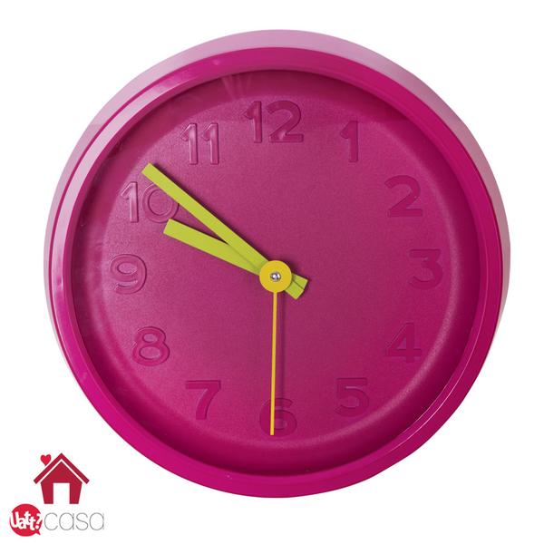 Relógio Parede Color Clock - Pink - Uatt