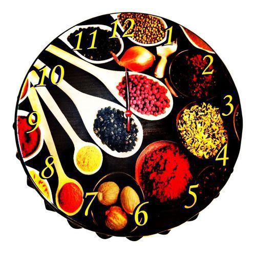 Relógio Parede Cozinha Caulinaria Gourmet em Aço 43 Cm - Global Utilidades