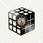 Relógio Parede Cubo Mágico Nerd Geek Vinil LP Decoração Arte