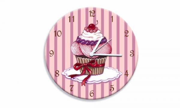 Relógio Parede Cupcake Cereja - Tecnolaser
