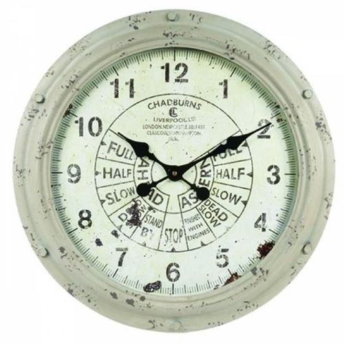 Relógio Parede de Madeira Branco Ø55cm