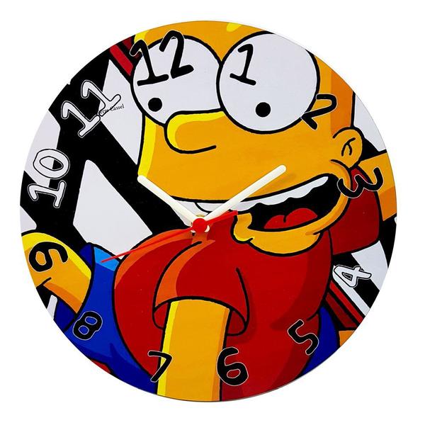 Relógio Parede de Madeira Mdf 28cm Bart Simpsons - Naira - Ddm/pre/ddp