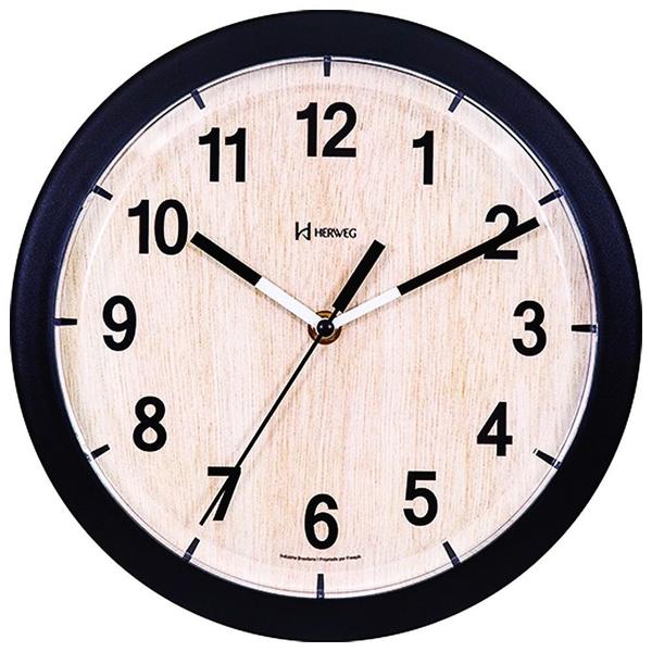 Relógio Parede Decorativo 26cm Preto Rosado Herweg 660075-34