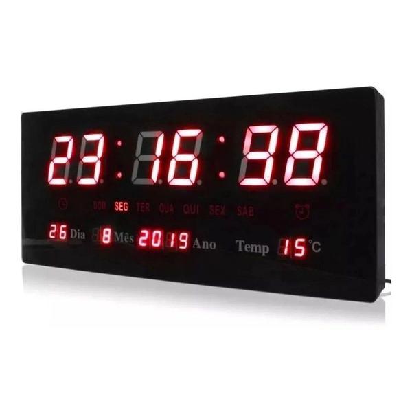 Relógio Parede Digital Led Termometro Calendario Lelong LE-2111