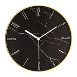 Relógio Parede Dourado/preto Redondo Decorativo 30x4,5cm 10089