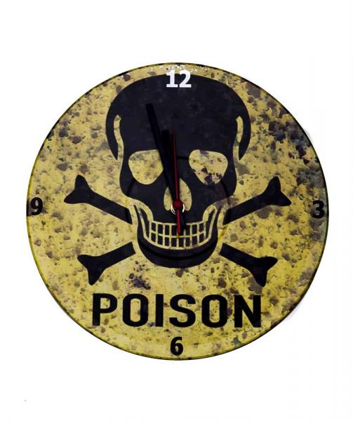 Relógio Parede em Vinil Caveira Poison - Az Design